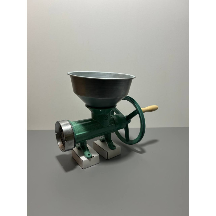 Чавунна м'ясорубка 32, промислова, ручна зі шківом під електродвигун