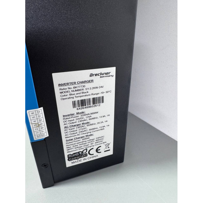 Гібридний інвертор Breckner 3.2 кВт 24в  Breckner Germany  SY-3.2KW-24V BK77730