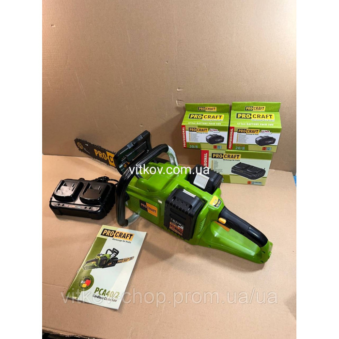 Акумуляторна ланцюгова пилка Procraft PCA 40/2 з 8А і ЗП