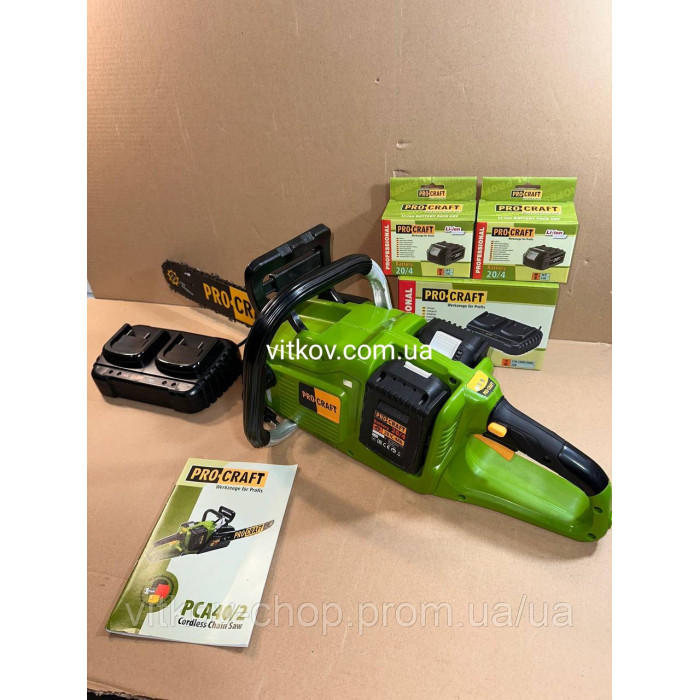 Акумуляторна ланцюгова пилка Procraft PCA 40/2 з 4А і ЗП
