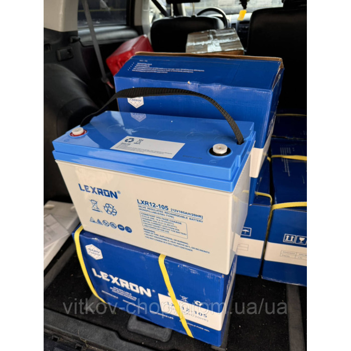 Акумулятор гелевий тяговий  LEXRON LXR12-105, GEL, 12 В, 105 Ач, 330*171*219 мм. 100a Є ОПТ