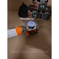 Портативна газова плита Portable Card Type Stove K-202 Червона, туристична міні газова плитка