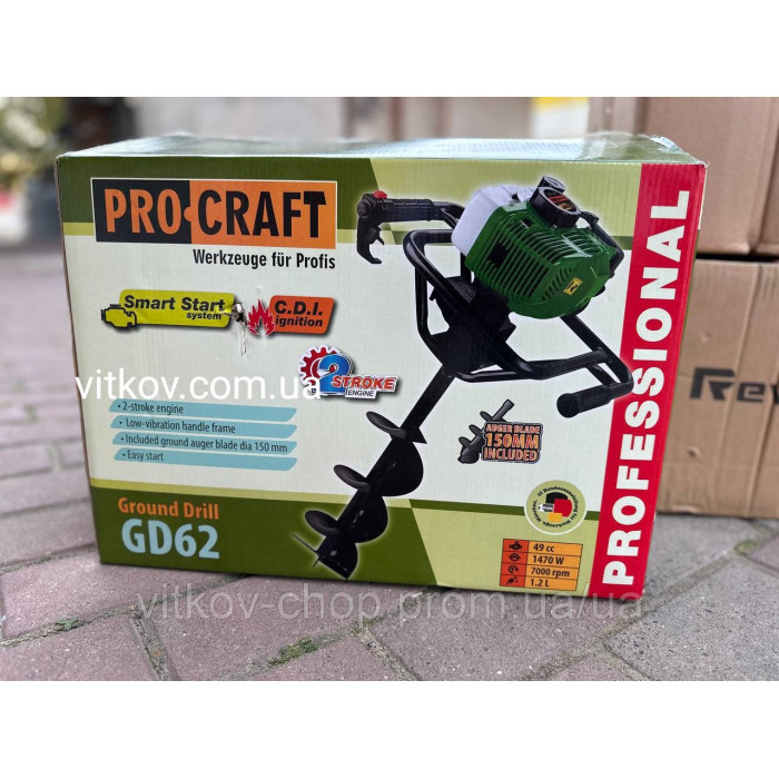 Бензобур Procraft PROFESSIONAL GD62 (Без шнека)