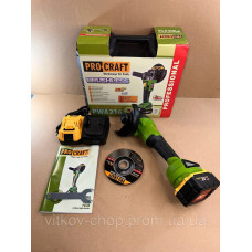Безщіткова акумуляторна болгарка Procraft PWA216