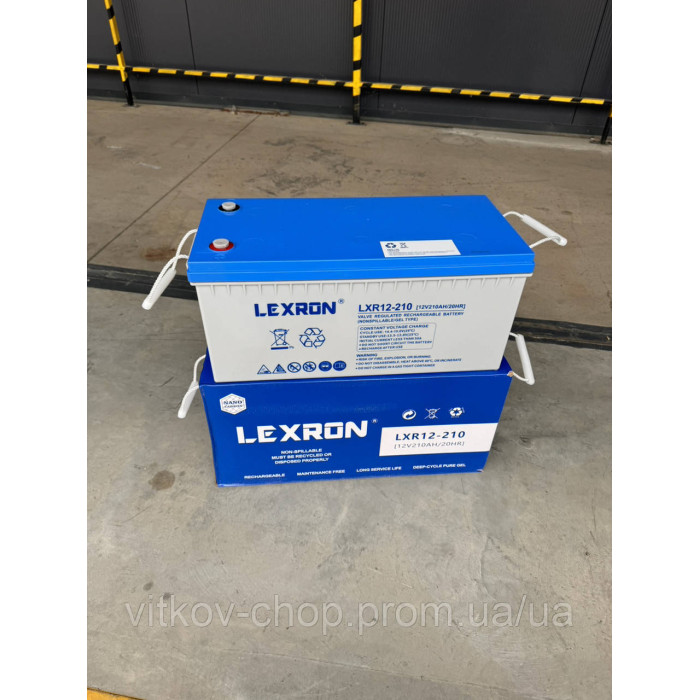 Акумуляторна батарея Lexron LXR-12-210 GEL 12V 210 Ah 59.5kg гелевий акумулятор тяговий 200а Є ОПТ