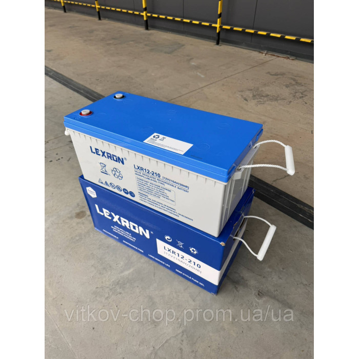 Акумуляторна батарея Lexron LXR-12-210 GEL 12V 210 Ah 59.5kg гелевий акумулятор тяговий 200а Є ОПТ