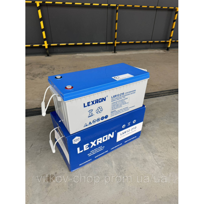 Акумуляторна батарея Lexron LXR-12-210 GEL 12V 210 Ah 59.5kg гелевий акумулятор тяговий 200а Є ОПТ