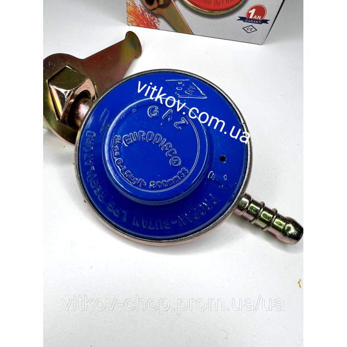 Редуктор пропановий для побутового газового балона,жабка тиск 1.5kg/h, 300mm/SS