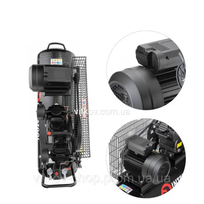 Компресор STORM INTERTOOL PT-0014 [100 л, 3 кВт, 220 В, 10 атм, 500 л/хв, 65циліндрі