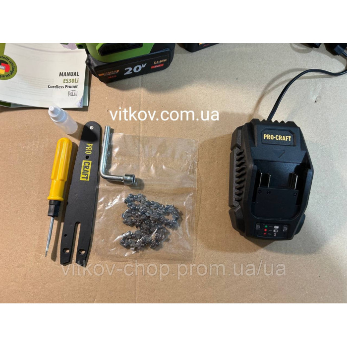 Набір 2в1 акумуляторний безщітковий інструмент Procraft секатор Es30li + Міні Пила PKA22 2акб і ЗП